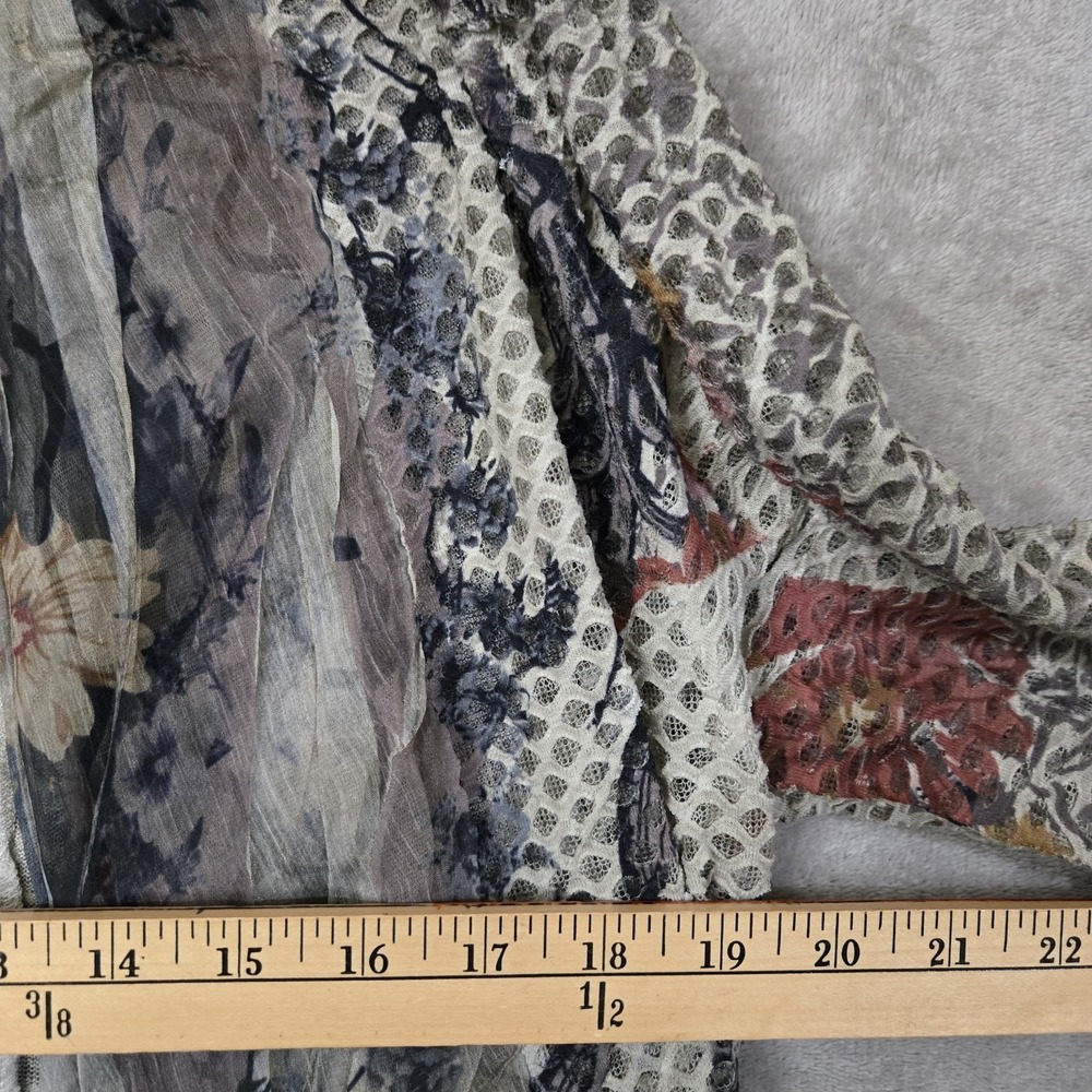 Kamana Womens XL Kimono Open Cardigan Long Floral Lightweight Browns Boho Mature - Picture 8 of 9